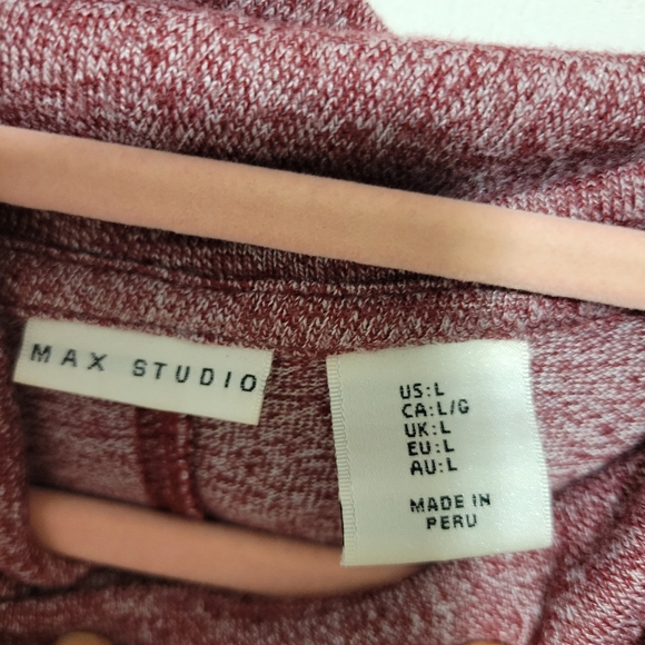 Loose fitted cowlneck,sz large, heathered burgundy - Picture 3 of 6